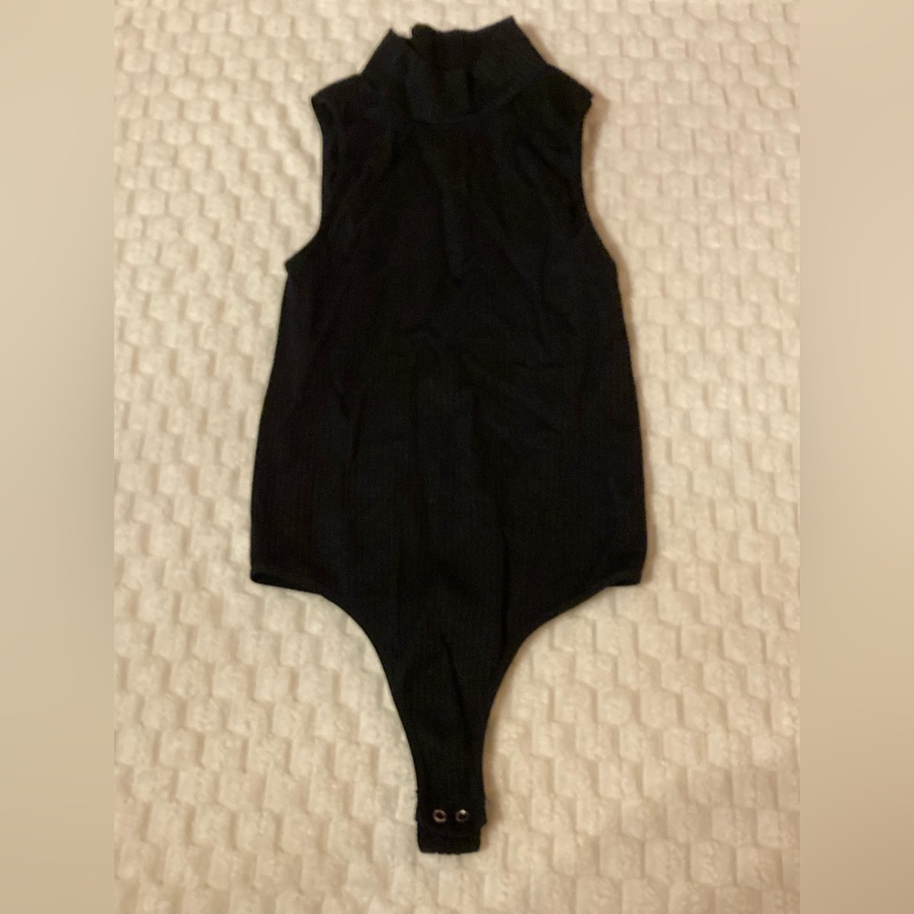 One Step Up Black Sleeveless Bodysuit